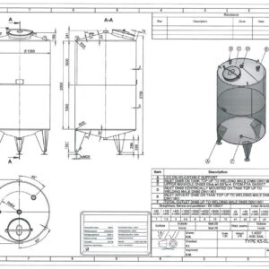 3200 liters tank i 304 rustfritt stål