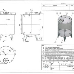 5400 liters tank i rustfritt stål 304