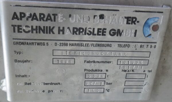 5530 liter tank i rustfritt stål 304