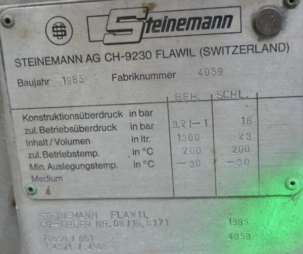 1300 liters tank i syrefast 316