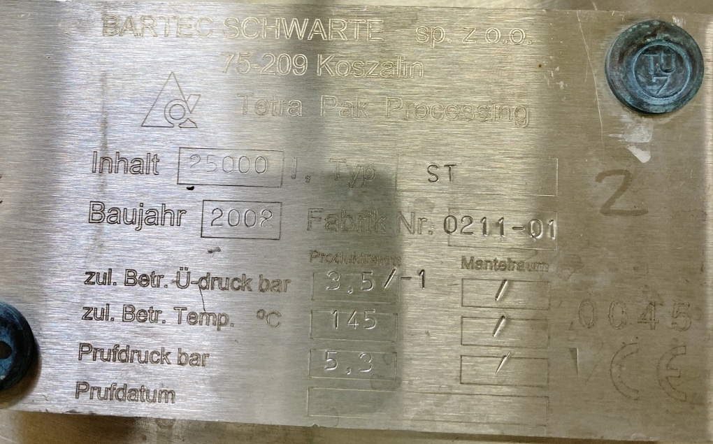 27335 liter tank i rustfritt stål 304
