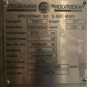 30000 liters tank i rustfritt stål 304