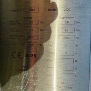 2700 liters tank i rustfritt stål 304