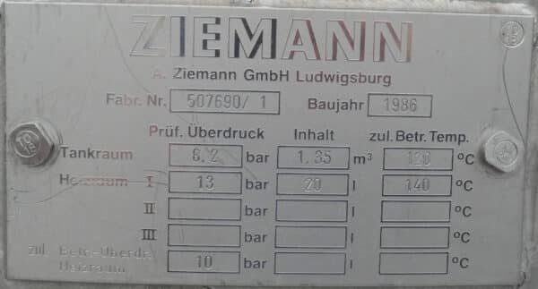 1350 liters tank i rustfritt stål 304